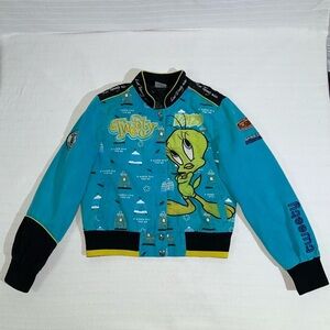 Vintage Looney Tunes Tweety Bird Jacket Mens M Warner Bros 90s Retro Rare